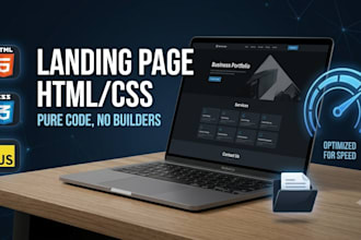 develop a clean HTML CSS js responsive landing page or front end website