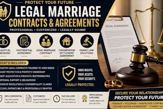 do legal marriage contracts, prenup, postnup, cohabitation settlement agreement