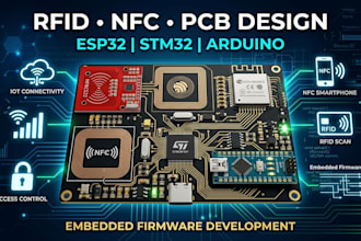 design rfid rc522 nfc pcb, esp32 stm32 arduino and embedded firmware