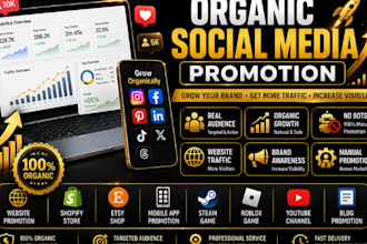 do organic social media promotion to grow your brand and increase traffic
