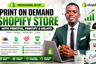 setup print on demand shopify store with printful printify gelato