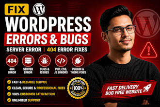 fix free website, wordpress errors, wordpress bugs, server error, 404 error fixs