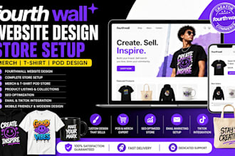 fourth wall website design fourthwall store set up merch tshirt pod design