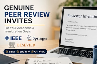 get genuine elsevier springer ieee peer review invite for eb1 o1 eb2 niw judging