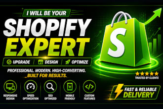 be your shopify expert, upgrade shopify, shopify template