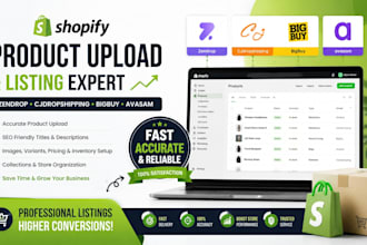 upload product or add listing to your shopify store via zendrop cj bigbuy avasam