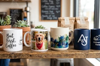 draw custom coffee mug design or coffee mug design