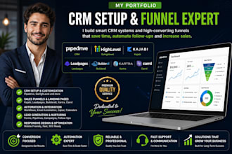 setup pipedrive crm gohighlevel expert kajabi leadpages builderall kartra carrd