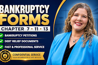 draft chapter 7, 11 and 13 bankruptcy forms, petitions and debt relief documents