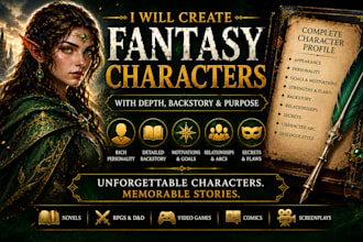 create fantasy characters with rich backstories