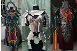 do 3d cosplay creation, 3d wearable armor, hallowen helmet, eva foam costume stl