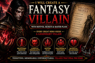 create a fantasy villain with believable motives and secrets