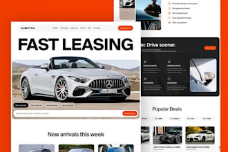 design a modern car selling website and car rental website with online booking