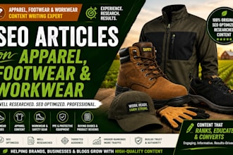 write SEO articles on apparel and footwear
