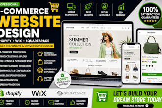 shopify wix squarespace ecommerce store website design product listing upload