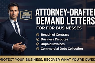 draft a commercial debt collection demand letter as a US attorney