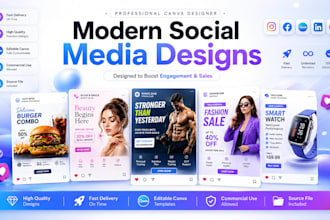 design professional social media posts, food posters, gym