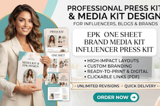 design press kit media kit epk one sheet for influencers brand and blog