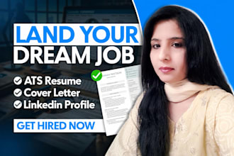 provide ats resume, cover and linkedin profile optimization