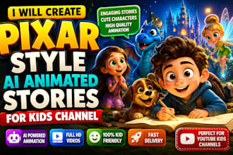 create 3d pixar ai animation disney kids cartoon ai storytelling movie trailer