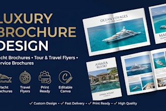 design luxury yacht brochures tour and travel flyer and service brochures