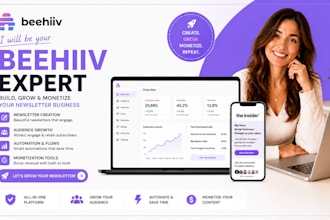 setup beehiiv newsletter, beehiiv template, beehiiv landing page account manager