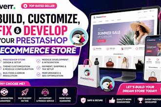 build prestashop ecommerce store, prestashop store redesign, prestashop website