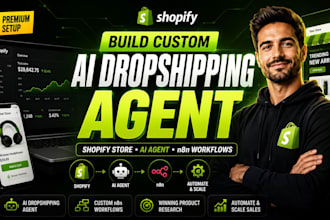 build custom ai dropshipping agent shopify store ai agent n8n workflow setup