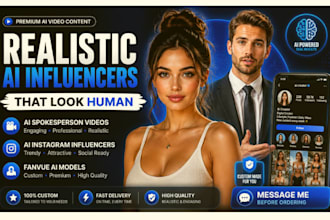 create ai spokesperson video, ai instagram influencer, onlyfans fanvue model