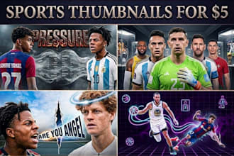 design youtube thumbnail for football or soccer channel