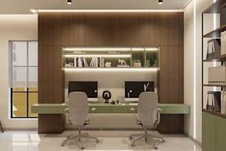 design home office, gaming room, and study room 3d render