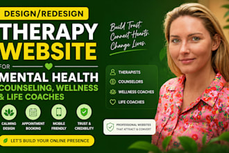 design therapy website for mental health counseling wellness and life coach site