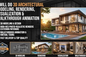 do 3d architectural modeling rendering visualization walkthrough animation