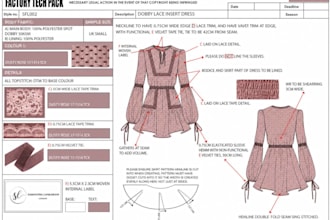 create tech packs and technical flats for fashion clothing