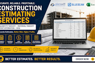 do quantity take off, material taking off, cost estimation, boq