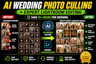 do ai wedding culling and bulk photo editing in lightroom