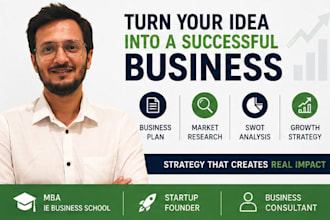 create a professional business plan, startup strategy and market research