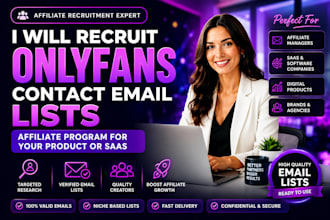 recruit onlyfans contact email lists affiliate program for your product or saas