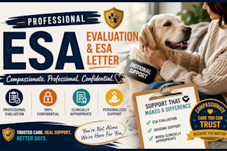 professionally provide emotional support animal esa evaluation and esa letter