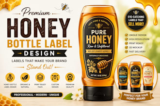 design premium honey bottle label and packaging design