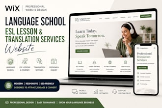 design wix language school website esl lesson website translation service