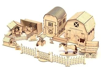 create cnc laser cutting files, 3d wooden puzzles, toys and home decor