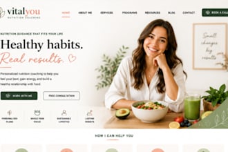 design wix nutrition coach website dietitian wellness coach website