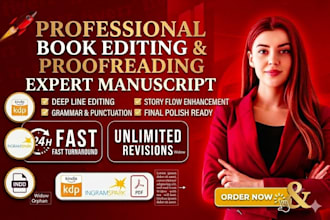 professionally edit and proofread book or manuscript