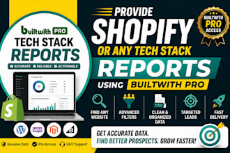 provide shopify or any tech stack reports using builtwith pro