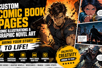 draw custom comic book pages, comic illustrations and graphic novel art