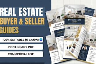 design real estate editable buyer seller guide canva template printable booklet