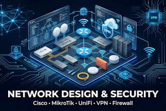 design, configure and troubleshoot cisco, mikrotik, unifi and secure network