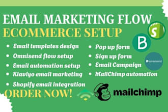 setup klaviyo email marketing flows salesfunnel campaign for ecommerce brands