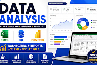 do basic data analysis, excel reports, charts, and dashboards
